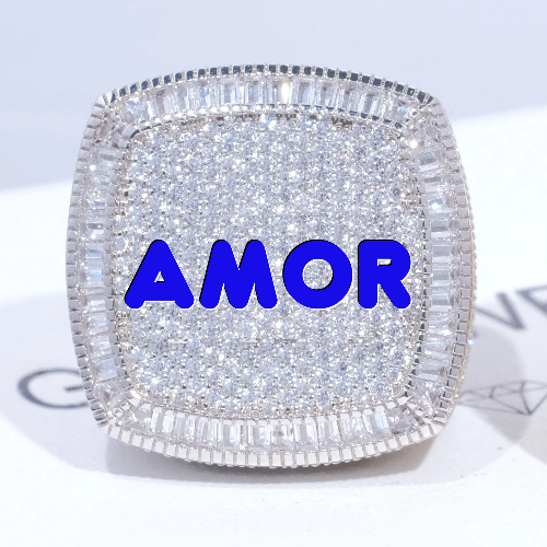 CUSTOM LETTER 3D ICED RING