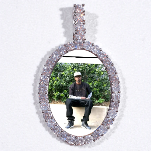 Large 3D Oval Custom Picture Pendant
