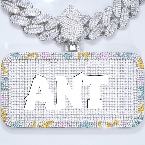 CUSTOM LETTER NECKLACE 3D COLORFUL SQUARE