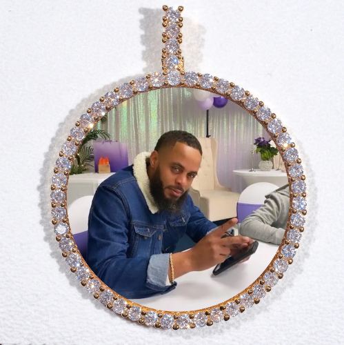 LARGE 3D CIRCLE CUSTOM PICTURE PENDANT
