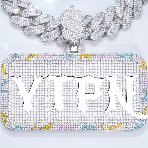 CUSTOM LETTER NECKLACE 3D COLORFUL SQUARE