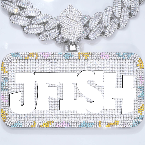CUSTOM LETTER NECKLACE 3D COLORFUL SQUARE
