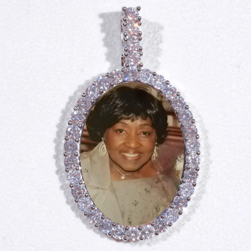 Large 3D Oval Custom Picture Pendant
