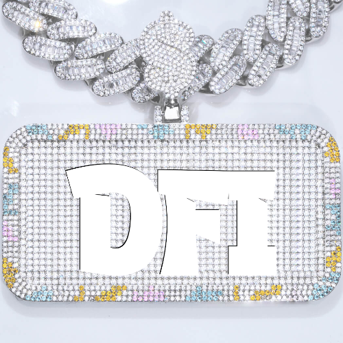 CUSTOM LETTER NECKLACE 3D COLORFUL SQUARE