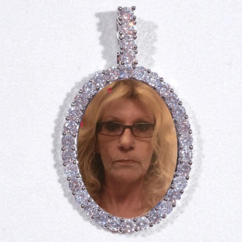 Large 3D Oval Custom Picture Pendant