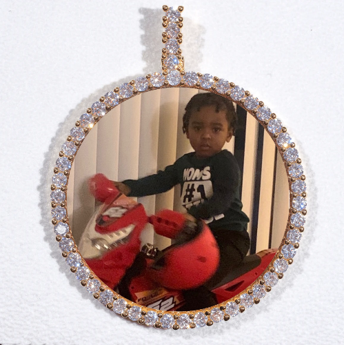 LARGE 3D CIRCLE CUSTOM PICTURE PENDANT