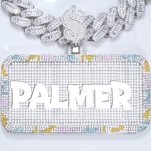 CUSTOM LETTER NECKLACE 3D COLORFUL SQUARE