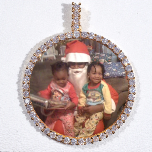 LARGE 3D CIRCLE CUSTOM PICTURE PENDANT