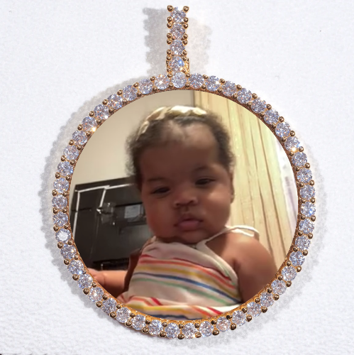 LARGE 3D CIRCLE CUSTOM PICTURE PENDANT