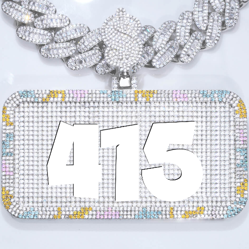 CUSTOM LETTER NECKLACE 3D COLORFUL SQUARE