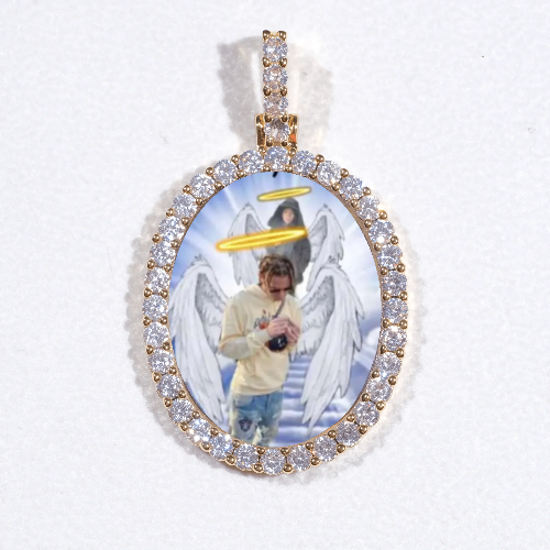 3D Oval Custom Picture Pendant