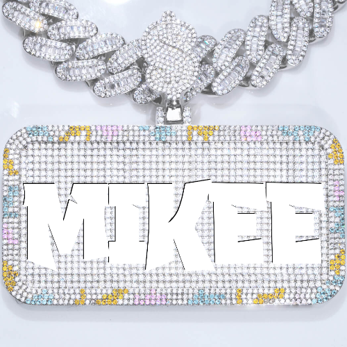 CUSTOM LETTER NECKLACE 3D COLORFUL SQUARE