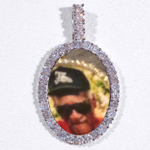Large 3D Oval Custom Picture Pendant
