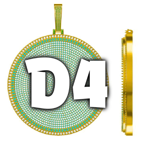 CUSTOM LETTER NECKLACE 3D BIG DISC