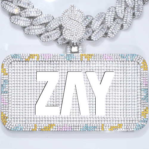 CUSTOM LETTER NECKLACE 3D COLORFUL SQUARE