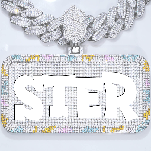 CUSTOM LETTER NECKLACE 3D COLORFUL SQUARE