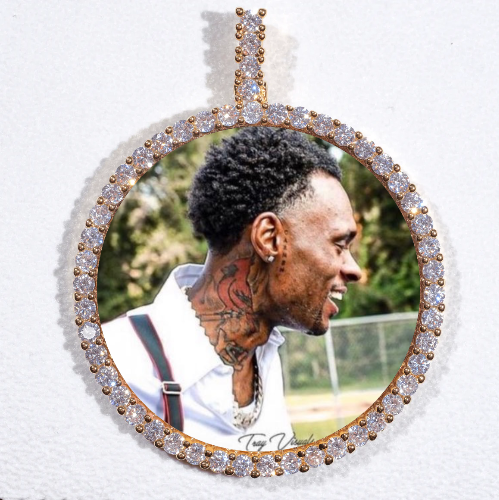LARGE 3D CIRCLE CUSTOM PICTURE PENDANT