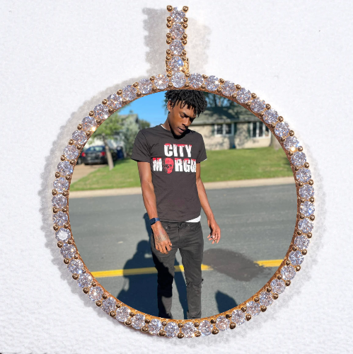 LARGE 3D CIRCLE CUSTOM PICTURE PENDANT