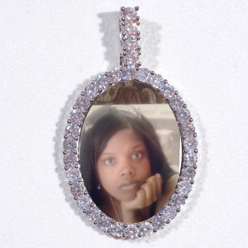 Large 3D Oval Custom Picture Pendant