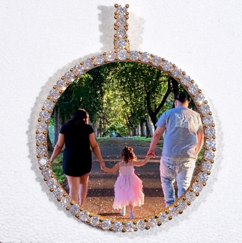 LARGE 3D CIRCLE CUSTOM PICTURE PENDANT