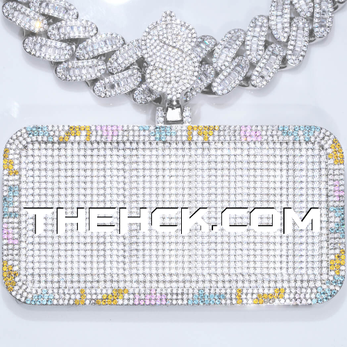 CUSTOM LETTER NECKLACE 3D COLORFUL SQUARE