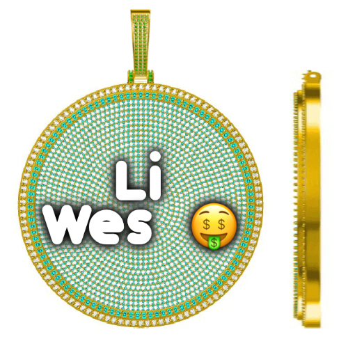 CUSTOM LETTER NECKLACE 3D BIG DISC