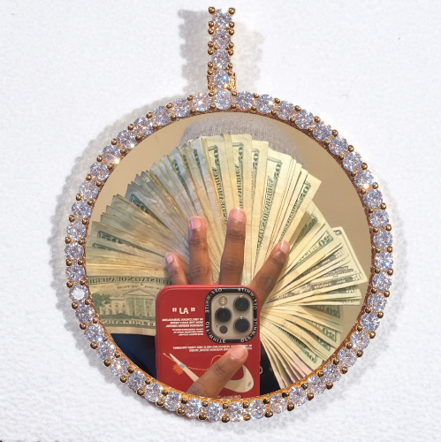 LARGE 3D CIRCLE CUSTOM PICTURE PENDANT