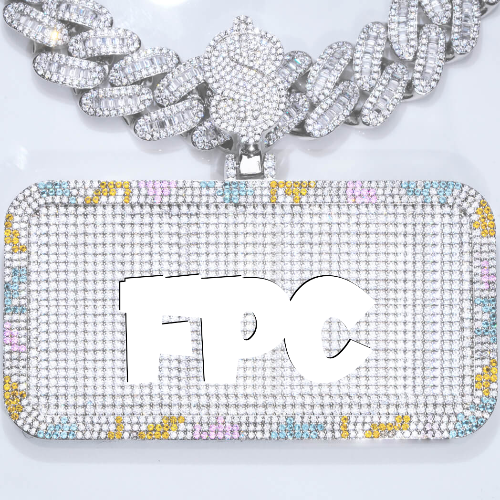 CUSTOM LETTER NECKLACE 3D COLORFUL SQUARE