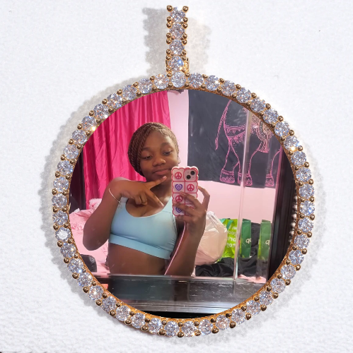 LARGE 3D CIRCLE CUSTOM PICTURE PENDANT
