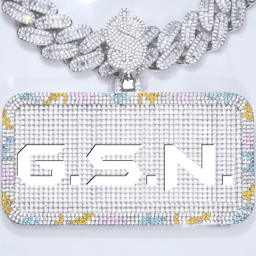 CUSTOM LETTER NECKLACE 3D COLORFUL SQUARE