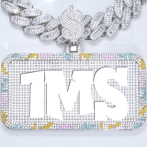 CUSTOM LETTER NECKLACE 3D COLORFUL SQUARE