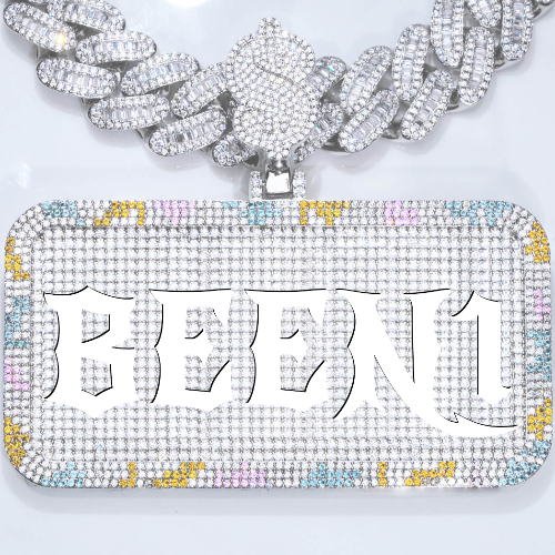 CUSTOM LETTER NECKLACE 3D COLORFUL SQUARE