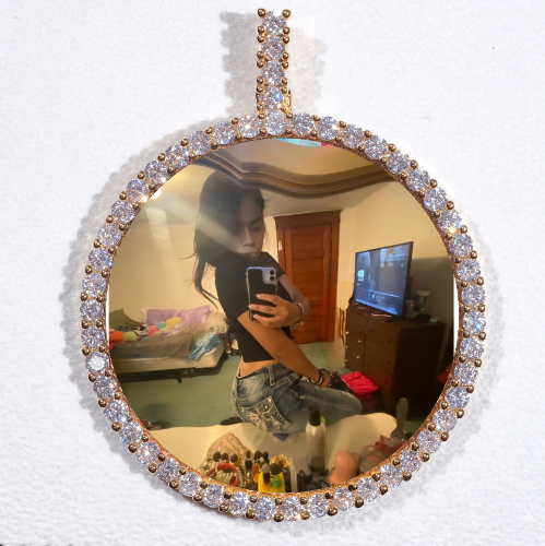 LARGE 3D CIRCLE CUSTOM PICTURE PENDANT