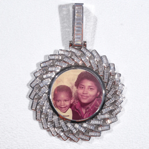 Large 3D Baguette Custom Picture Pendant
