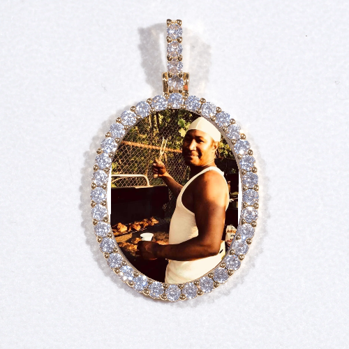 3D Oval Custom Picture Pendant
