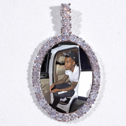 Large 3D Oval Custom Picture Pendant