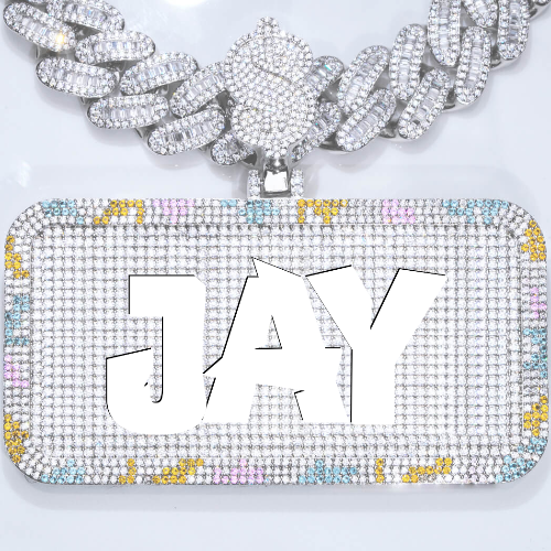 CUSTOM LETTER NECKLACE 3D COLORFUL SQUARE