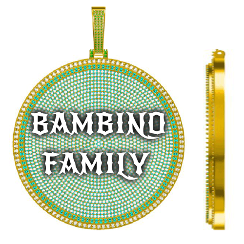 CUSTOM LETTER NECKLACE 3D BIG DISC
