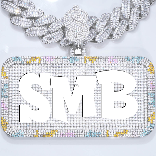 CUSTOM LETTER NECKLACE 3D COLORFUL SQUARE