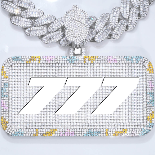 CUSTOM LETTER NECKLACE 3D COLORFUL SQUARE