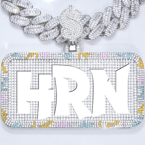 CUSTOM LETTER NECKLACE 3D COLORFUL SQUARE