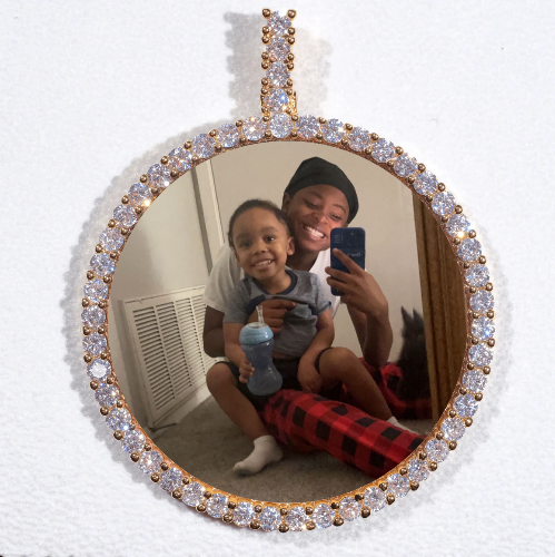 LARGE 3D CIRCLE CUSTOM PICTURE PENDANT