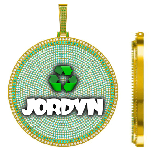 CUSTOM LETTER NECKLACE 3D BIG DISC