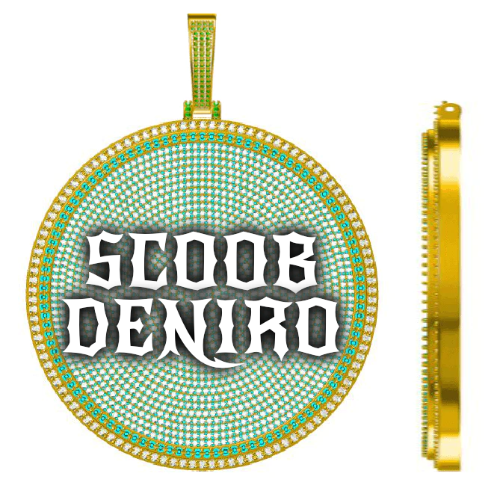 CUSTOM LETTER NECKLACE 3D BIG DISC