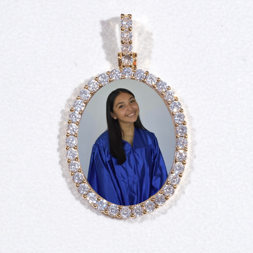 3D Oval Custom Picture Pendant