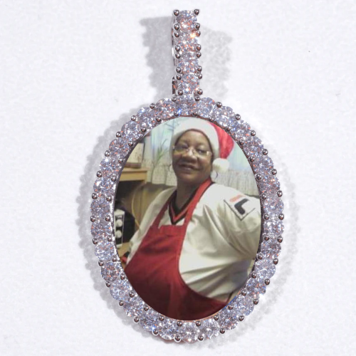Large 3D Oval Custom Picture Pendant
