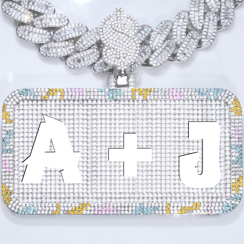 CUSTOM LETTER NECKLACE 3D COLORFUL SQUARE