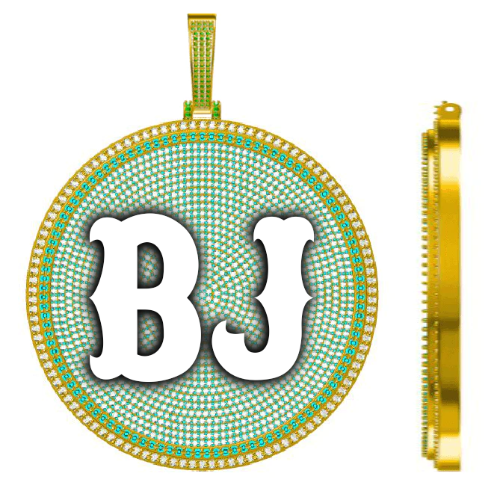 CUSTOM LETTER NECKLACE 3D BIG DISC