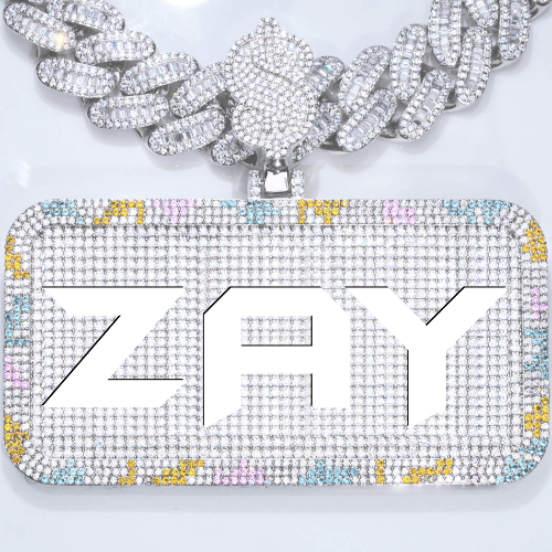 CUSTOM LETTER NECKLACE 3D COLORFUL SQUARE