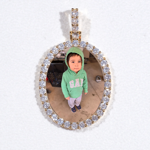 3D Oval Custom Picture Pendant